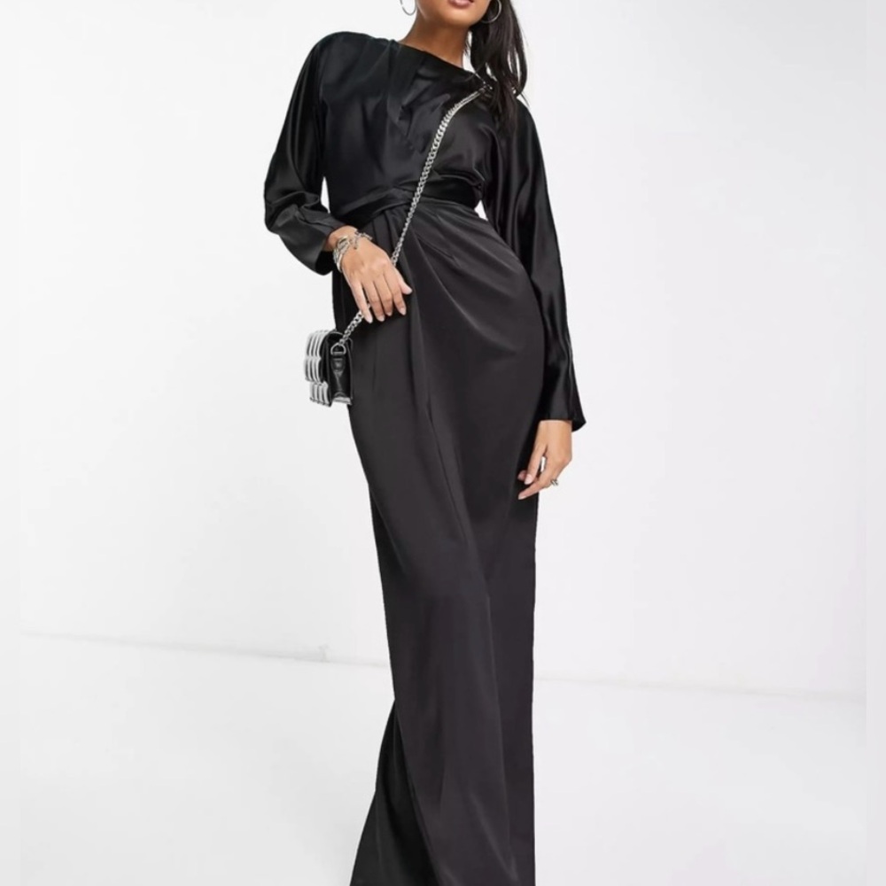 ASOS Satin Tie Maxi Dress